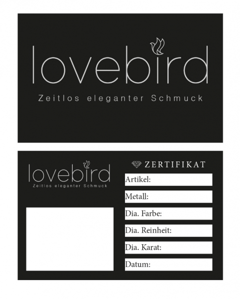 Lovebird Spannring mit Brillant 0,10 ct. Weissgold 585/000