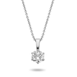 Collier mit Anhänger Zirkonia 4mm Weißgold 585/000