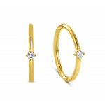 Klappcreolen mit Zirkonia Ø 12/1mm Gold 585/000