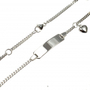 ID-Schildarmband mit Herzeinhänger - Silber 925/000