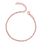 Armband Doppelanker 2.1mm breit 16+3cm Silber 925/000 rosé vergoldet