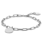 Lovebird Armband mit Gravurplatte 17+3cm Edelstahl