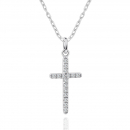 Lovebird Collier Kreuz mit 16 Zirkonia Silber 925/000