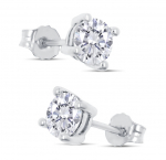 Lovebird Ohrstecker mit Zirkonia 101 Facetten 6mm Silber 925/000